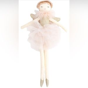 MON AMI Angel Doll - 15” Plush Collectible Pink Tulle Dress Gold Sparkle Wings